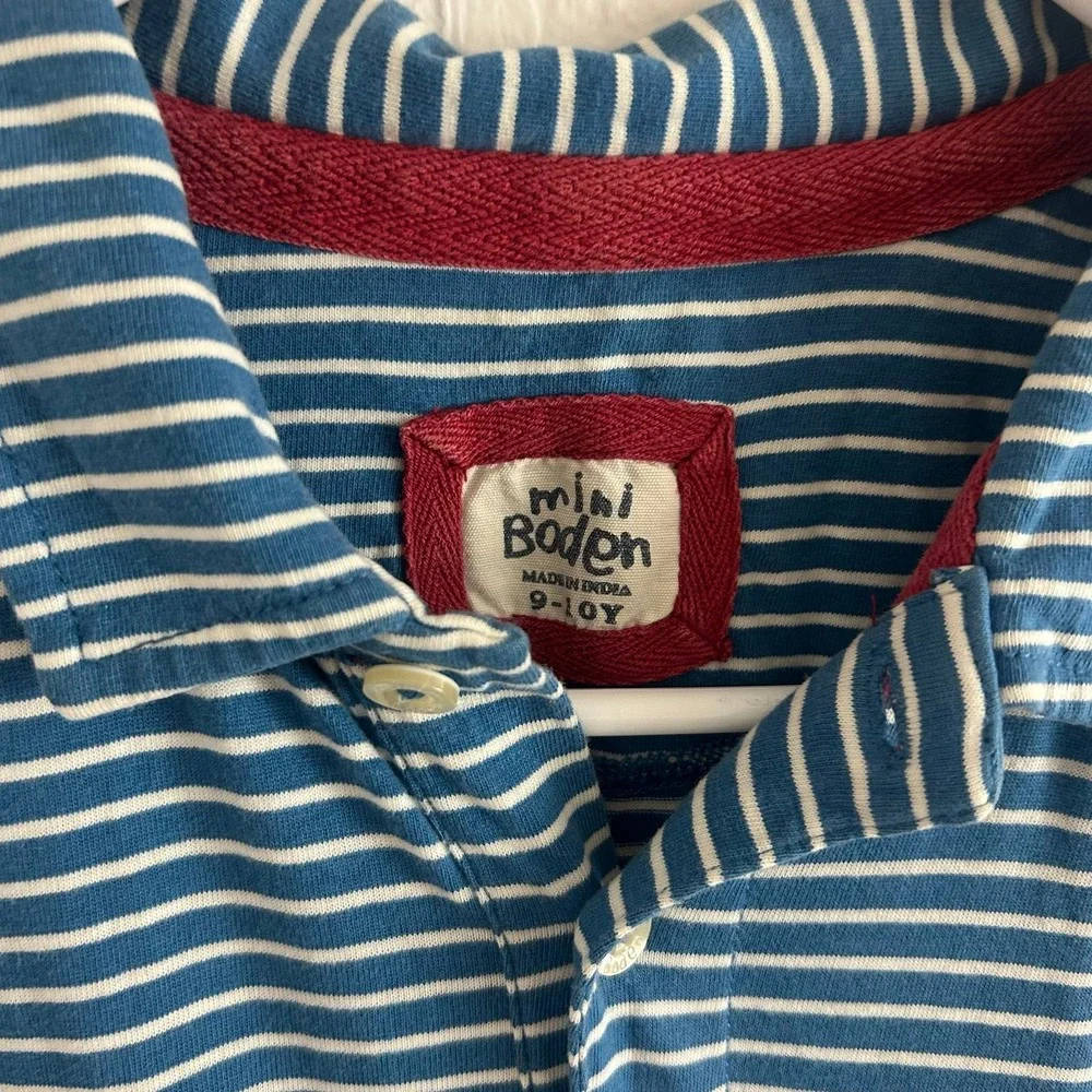 Mini Boden Boys Striped Polo - 9-10Y - Excellent Condition